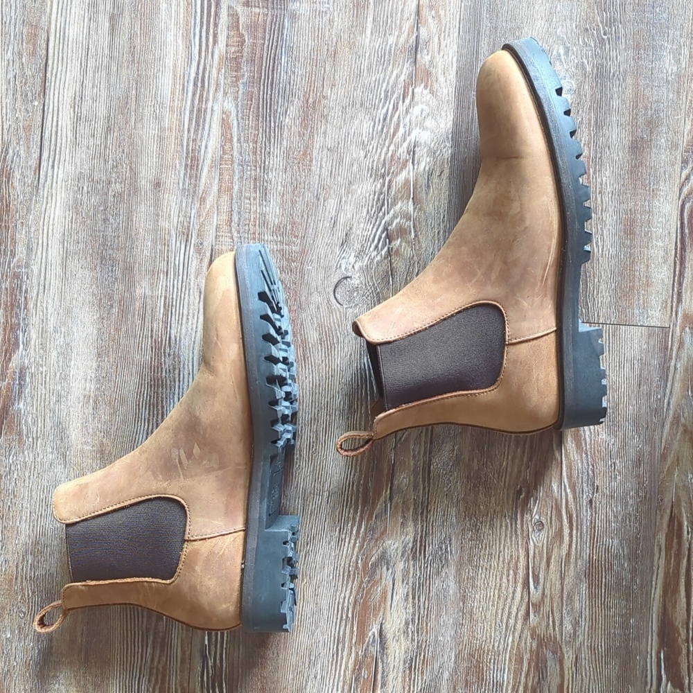 Portland Leather Patina mens Chelsea boots in brown suede